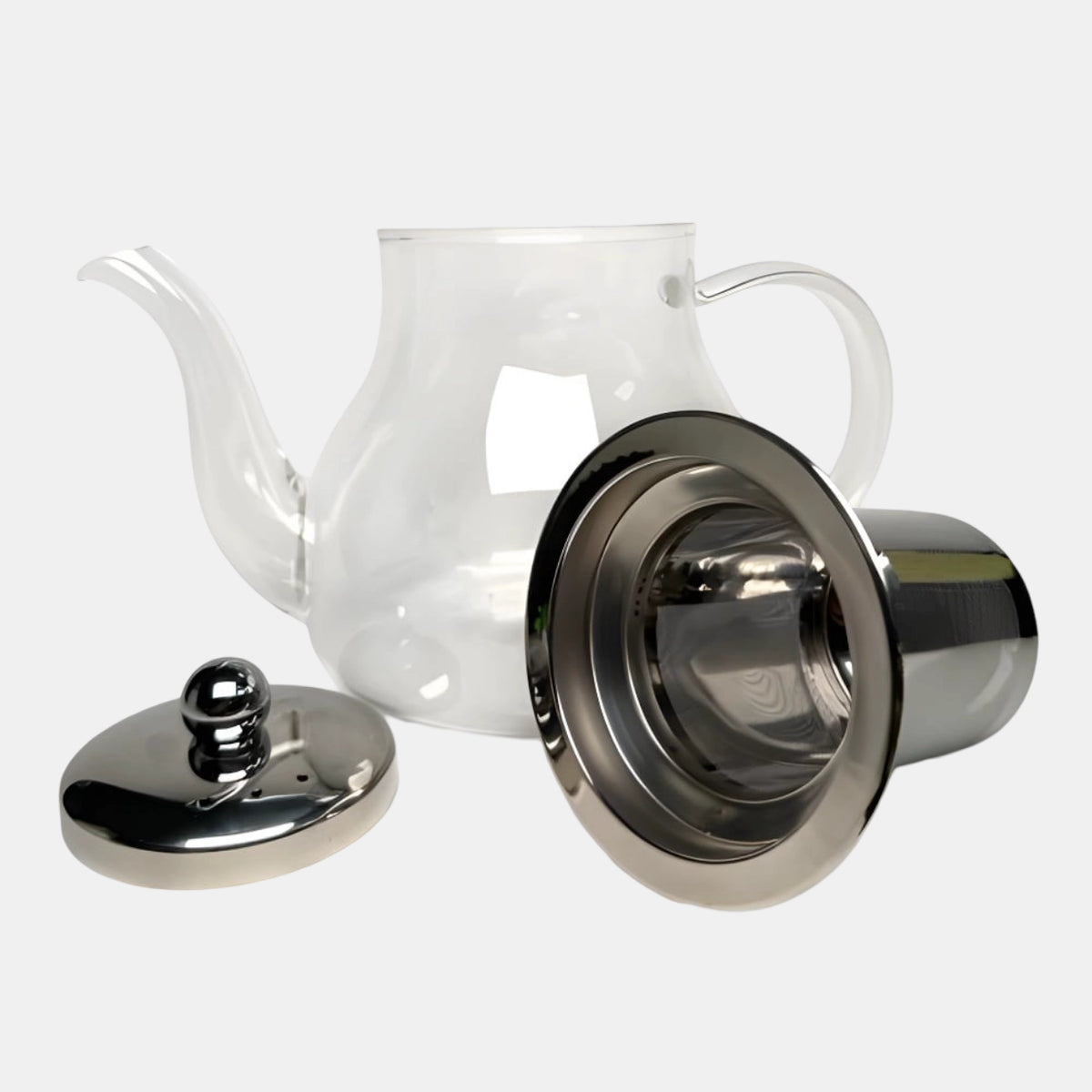 Glas Teekanne mit Sieb Ziehblatt