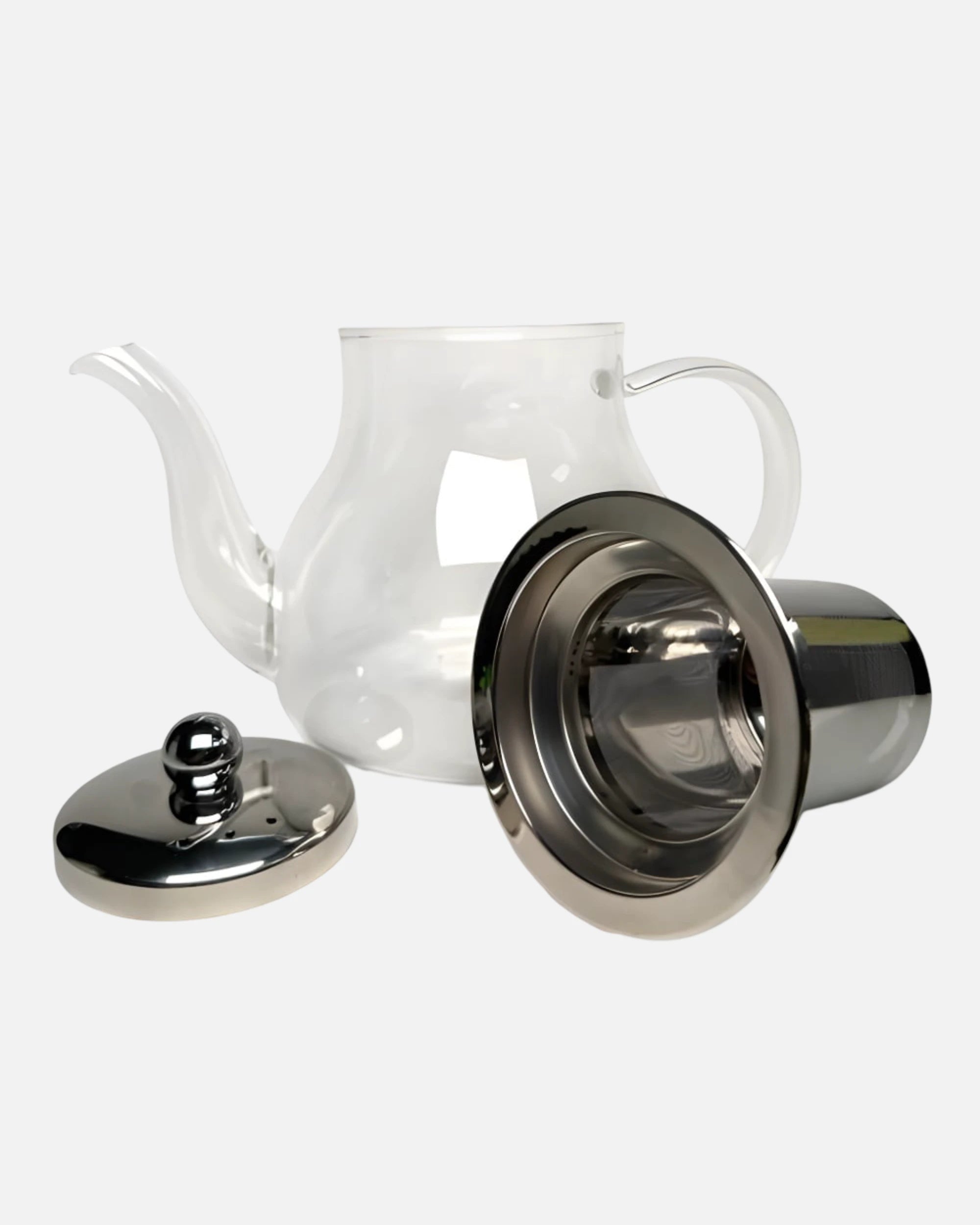 Glas Teekanne mit Sieb Ziehblatt